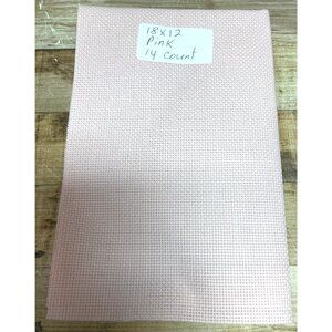 Aida Cloth 14 Count Cross Stitch Fabric 18"x12" Pink